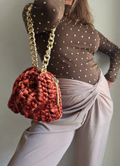 Shell Terracota - Velvet Bag