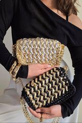 Waffle Gold & Silver - Shoulder Bag