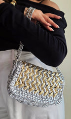 Waffle Silver & Gold - Shoulder Bag