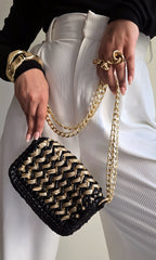 Waffle Black & Gold - Shoulder Bag