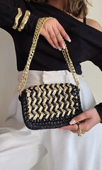 Waffle Black & Gold - Shoulder Bag