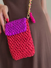 Mobile Pouch - Red & Jamun