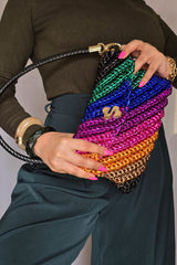 Swirl Dark Rainbow - Shoulder Bag
